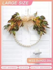 1pc Artificial Ficus Leaves & Bowknot Half Circle With Led Lights - Suitable For Wedding Arch, Floral Wall, Home, And Garden Decoration - Nhiều màu - Xem 1