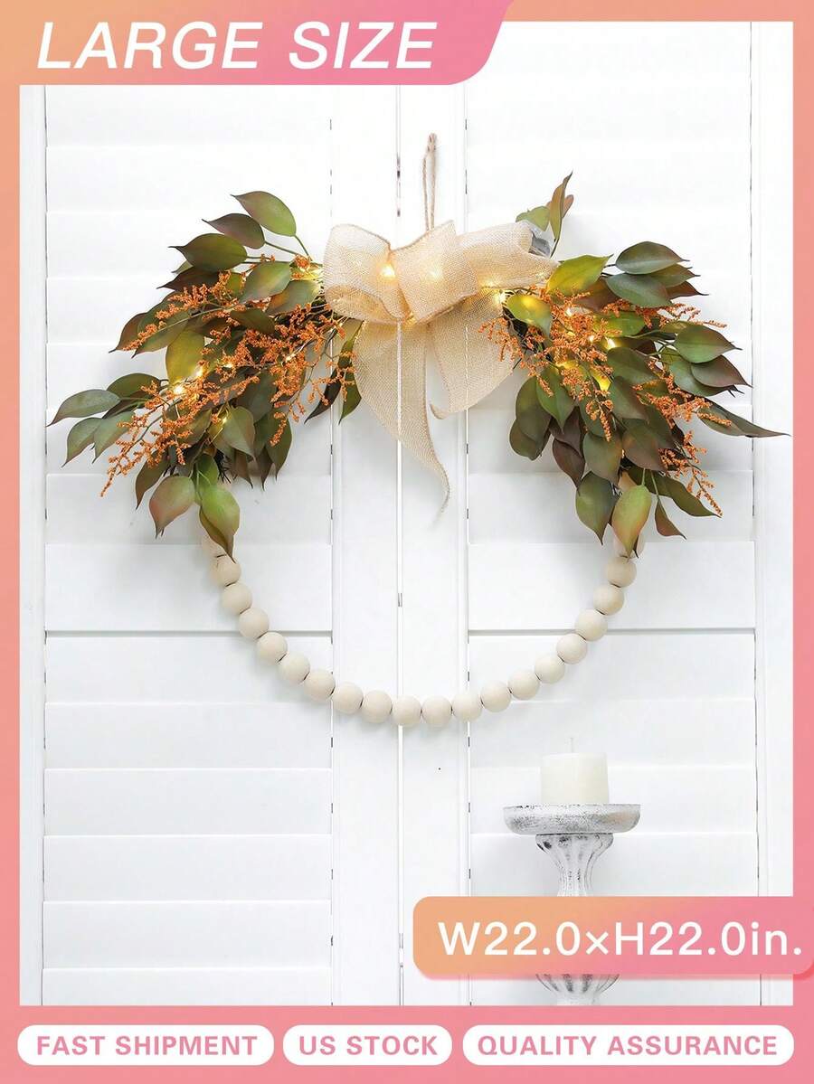 1pc Artificial Ficus Leaves & Bowknot Half Circle With Led Lights - Suitable For Wedding Arch, Floral Wall, Home, And Garden Decoration - Nhiều màu - Xem 1