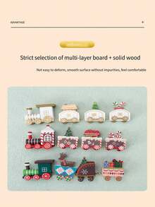 Random Style Wooden Christmas Train Decoration - Multicolor - View 6