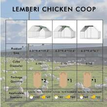 VITESSE Large Metal Chicken Runs For Yard,Flat-Roof Walk In Chicken Coop Cage For Outside,Galvanized Rabbits Duck And Coops,Chicken Pen With Waterproof Cover For Outdoor,Backyard And Farm - Bạc - Xem 6