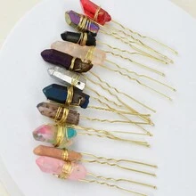 1 件手工天然水晶 U 型髮叉、髮髻裝飾和頭飾聖誕禮物