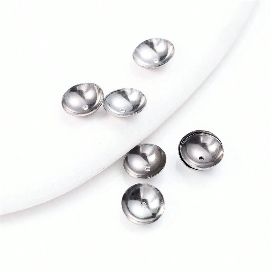 50 件/包不銹鋼珠帽、碗和花帽,完美的 Diy 珠寶製作配件