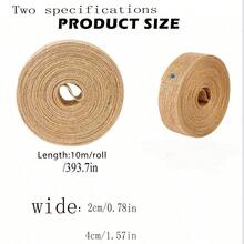 1 卷/10m 天然粗麻布絲帶,帶有線邊緣,適用於手工藝品、diy 婚禮裝飾、禮品包裝、秋季花環和絲帶裝飾 - 卡其色 - 查看 7