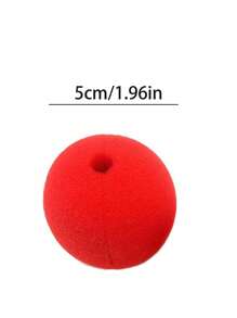 1pc Red Clown Nose Sponge Ball For Cosplay Makeup And Stage Performance - Red - View 2