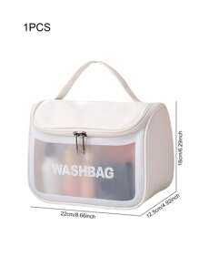 1PC Portable Travel Wash Bag Female Transparent Waterproof Makeup Storage Pouch Beach Bag Beach Essentials Beach Towel Organizer Beach Accessories Beach Stuff Holiday Bag Holiday Essentials For Summer For Vacation - White - View 2