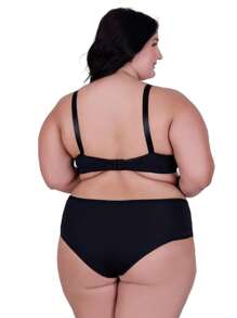 Plus Size Bra & Panty Sets - Negro - Ver 2
