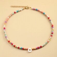 Magic Fish Vòng cổ trang trí chữ màu ngẫu nhiên Trang trí vòng cổ đính cườm - Nhiều màu - Xem 20