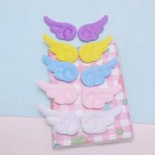 10入組/套雙面絨毛小天使翅膀 Diy 髮夾髮飾頭飾珠寶配件,適用於鞋子、襪子、蛋糕、卡片插入裝飾 - 咖啡棕 - 查看 2