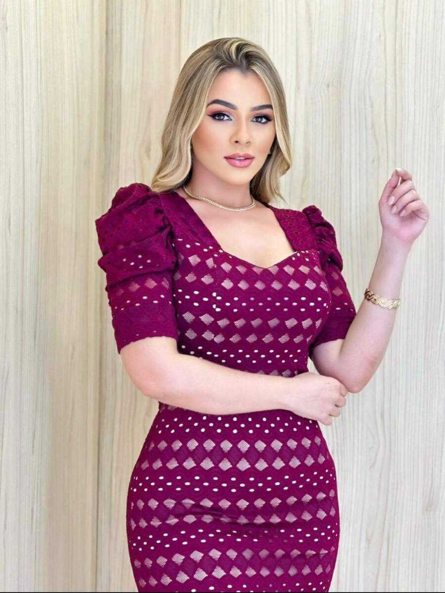 Women Dresses - Màu Đỏ Sâu - Xem 1