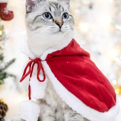 圣诞节秋冬装猫咪可爱斗篷宠物狗衣服猫咪衣服圣诞帽万圣节万圣节服装