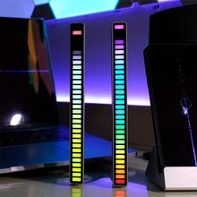 3d多彩聲控rgb汽車氛圍燈,led桌面電競氛圍燈,具有音樂節奏的汽車炫酷燈光,戶外手持氛圍燈