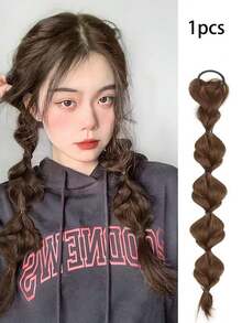 1入y2k風格有趣編織馬尾控髮圈,適用於派對、跳舞、閃閃發光的裝飾、休閒活動、童話和垃圾風格