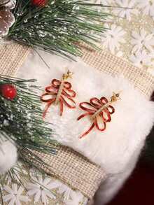 1 đôi Retro Sang trọng & Thanh tú 925 sterling bạc Dangle Hoa tai MẠ Với Vàng 18K Đối với Giáng sinh , Năm mới Và Mặc hàng ngày , Của phụ nữ Phụ kiện - Vàng - Xem 3