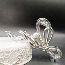 1 Miếng Của phụ nữ Phong cách công chúa , Trân châu & Kim loại Móng vuốt tóc Kẹp Với Tối giản Thiết kế nơ , Thích hợp Đối với Sử dụng hàng ngày , Phụ kiện tóc Đối với Tóc đuôi gà , Tóc lên Hoặc Một nửa Phong cách tóc - Bạc - Xem 7