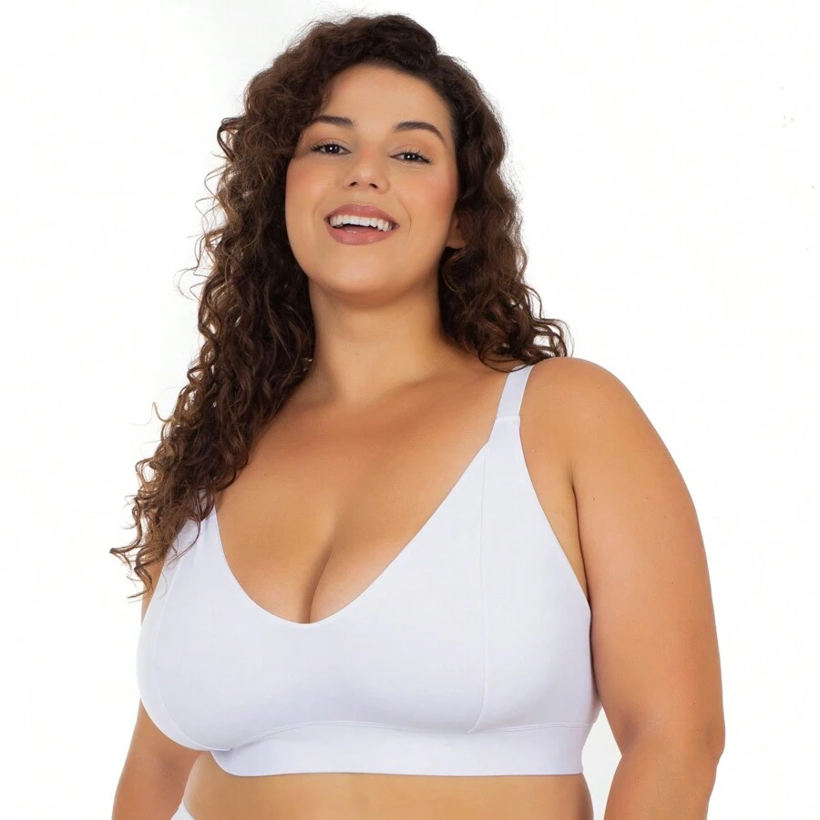 Plus Size Bras & Bralettes - White - View 1