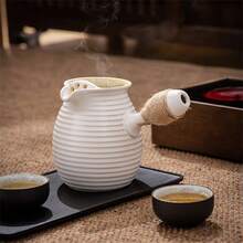 1 Pieza Tetera Alta Y Redonda Para Preparar Té - Blanco - Ver 4