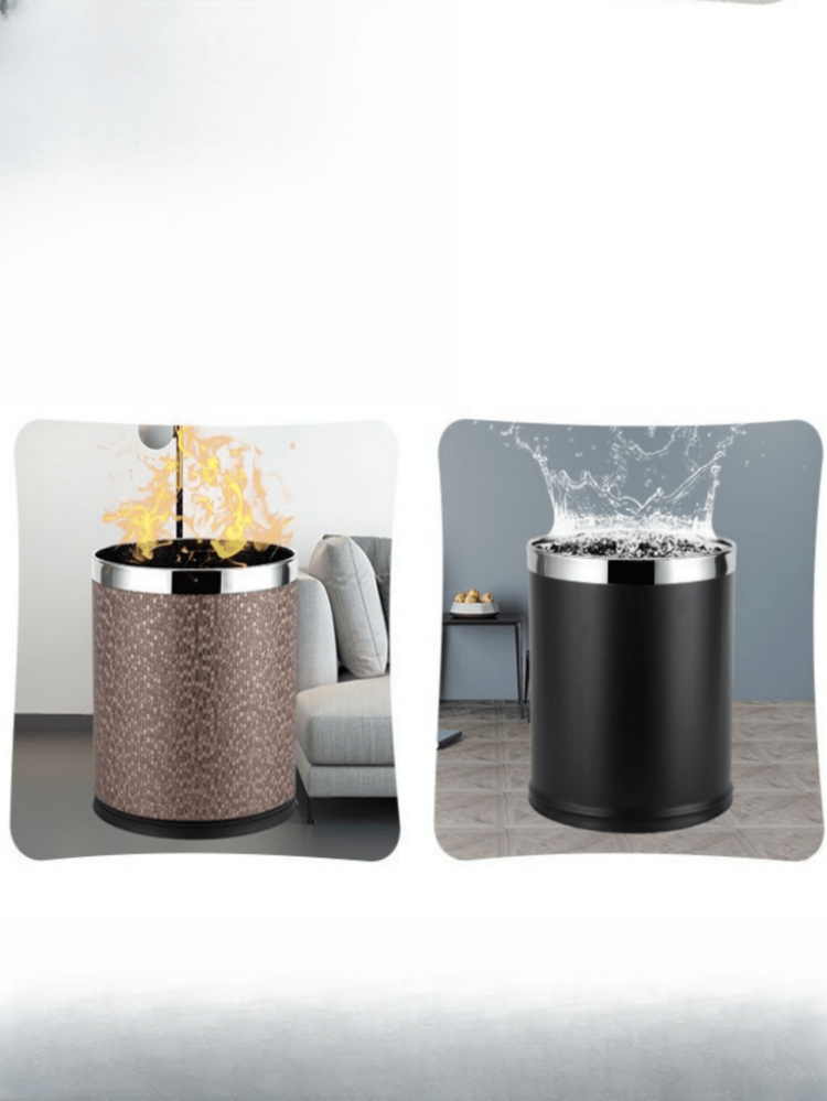 1間飯店客房專用雙層塑膠垃圾桶,家用直立式高級垃圾桶 - 灰色 - 查看 6