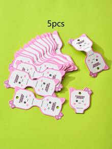 5/100入組紙質可愛兔子印花可折疊珠寶收納卡片,適用於包裝和展示手鐲、項鍊等 - 蝴蝶結娃娃 - 查看 19