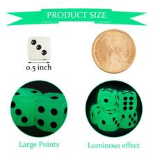 50入組16mm發光骰子,附黑色絨布袋,適用於桌上遊戲,主題派對,娛樂禮品和寵物創意禮品 - 青碧色 - 查看 2