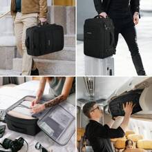 Bruno Cavalli Travel Backpack 42L Carry On Backpack Flight Approved Expandable Travel Backpack Carry On Backpack Luggage Daypack With Packing Cubes, Waterproof Weekender Bags For Women Men - Black - View 8