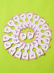 5/100入組紙質可愛兔子印花可折疊珠寶收納卡片,適用於包裝和展示手鐲、項鍊等 - 蝴蝶結娃娃 - 查看 2