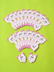 5/100入組紙質可愛兔子印花可折疊珠寶收納卡片,適用於包裝和展示手鐲、項鍊等 - 蝴蝶結娃娃 - 查看 6