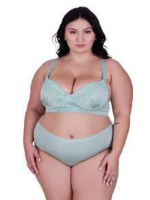 Plus Size Bra & Panty Sets - Verde - Ver 1