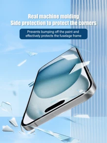 1入升級版手機邊框保護膜，適用於蘋果iPhone系列，防塵和防刮損，具有自癒功能，兼容iPhone 12/13/14 Pro Max/15 Pro Max系列 - 無色 - 查看 6