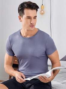 Nam 3pcs Mùa hè Set bộ đồ thể thao , Bao gồm Làm khô nhanh Thoáng khí Khỏe mạnh  chạy Lỏng lẻo Tập huấn Áo thun Quần áo tập thể hình Nam - Xám - Xem 3