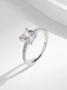 MODIAN 925 Sterling Silver Exquisite Square CZ Classic Basic Female Wedding Ring For Women Wedding Anniversary Fine Jewelry Engagement Bridal Jewelry