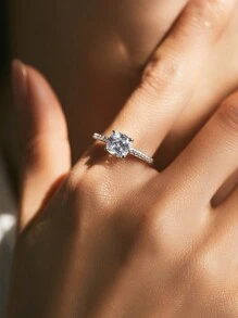 MODIAN 925 Sterling Silver Exquisite Square CZ Classic Basic Female Wedding Ring For Women Wedding Anniversary Fine Jewelry Engagement Bridal Jewelry