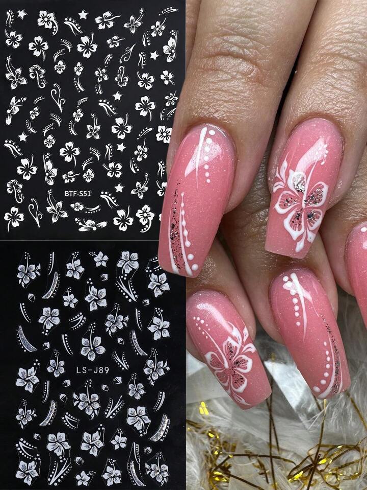 summer nail hibiscus flower