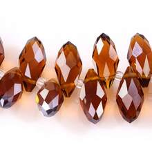 50入組/套鍍層掉落形玻璃水晶珠,帶水平孔,多色多角剔透珠子,適用於手鍊和項鍊diy,尺寸包括5x7mm 6x12mm 8x13mm - 彩色 - 查看 23