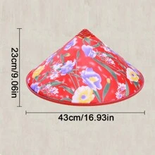 1入隨機顏色貝雷帽中式復古竹藤漏斗帽手工編織草帽旅遊雨具舞蹈道具錐形釣魚遮陽帽中性款 - 顏色隨機 - 查看 4