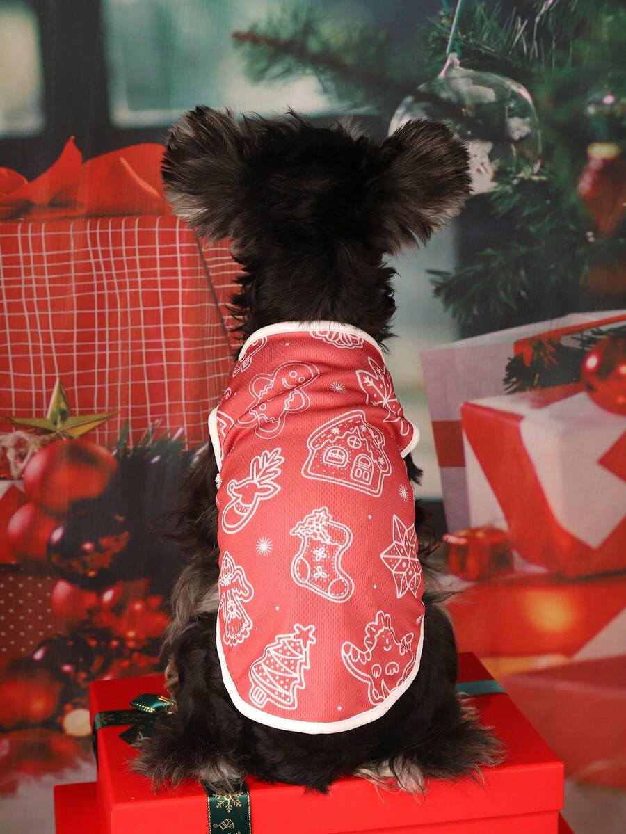 New Christmas Style Cartoon Dog Clothes For All Seasons 1pc - Watermelon Pink - View 1