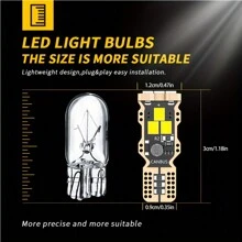 YANF 2入組t10 W5w Led燈泡3030 9smd Canbus 12v/24v 6500k白色194 168汽車內飾地圖穹頂燈停車燈汽車信號燈 - 白色 - 查看 2