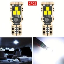 YANF 2入組t10 W5w Led燈泡3030 9smd Canbus 12v/24v 6500k白色194 168汽車內飾地圖穹頂燈停車燈汽車信號燈 - 白色 - 查看 1