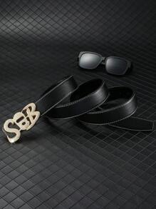 1pc Popular Hip Hop Diamond Decorated Belt Buckle With Sob Letters For Men, Fashionable Gift For Family And Friends - Gold - View 3