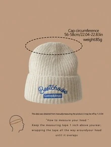 女款針織毛線帽,冬季厚實保暖帽,並加上刺繡,可愛又優雅