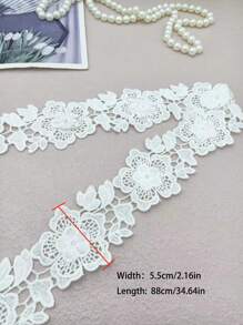 Ruban De Décoration Artisanale En Soie De Lait Avec Broderie Et Jacquard En Relief 3d En Forme De Fleur Pour Accessoire De Vêtement, Matériel De Couture, Chapeau, Sac Et Bricolage.