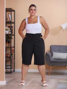 Plus Size Shorts - màu đen - Xem 1