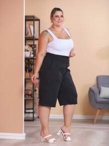 Plus Size Shorts - màu đen - Xem 5