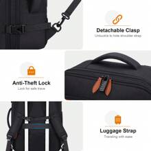 Bruno Cavalli Travel Backpack 42L Carry On Backpack Flight Approved Expandable Travel Backpack Carry On Backpack Luggage Daypack With Packing Cubes, Waterproof Weekender Bags For Women Men - 黑褐色 - 查看 3