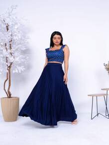 NỮ Chân váy - Màu xanh hải quân - Xem 1