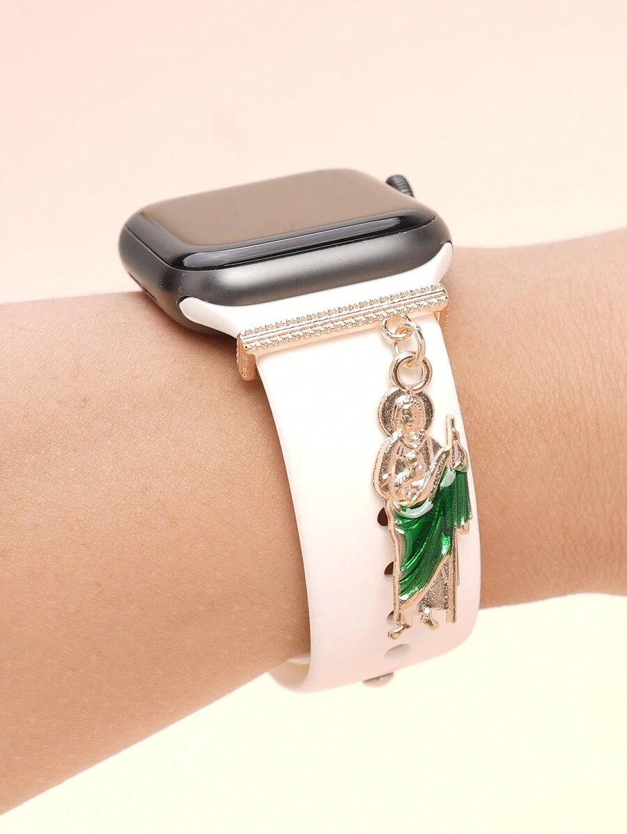 1pc Metal Holy Father Watch Band Charms Decoration Ring Compatible With Apple Watch Bands Accessories Compatible With Galaxy Watch Series Strap Charm - Multicolor - View 1