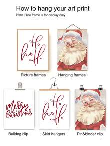 3入組/套聖誕節裝飾畫,聖誕老人主題,帶畫布的客廳墻藝術裝飾 - 彩色 - 查看 4