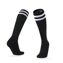 运动户外 1 双足球及膝运动袜，男女皆宜，适合棒球、垒球、足球等运动 - 黑色 - 查看 2
