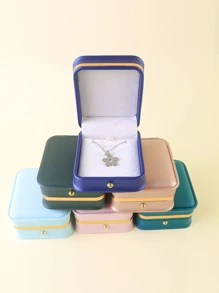 Elegante joyero con forma de cintura con borde dorado, caja para collar de esquinas cuadradas, caja de regalo para pulsera, caja de empaque de accesorios de joyería, regalo de cumpleaños
