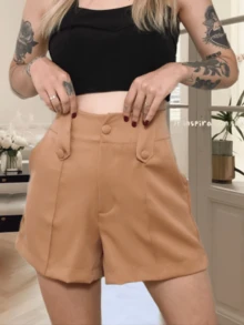 Women Shorts - 摩卡棕 - 查看 2