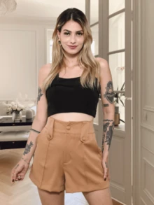 Women Shorts - 摩卡棕 - 查看 4